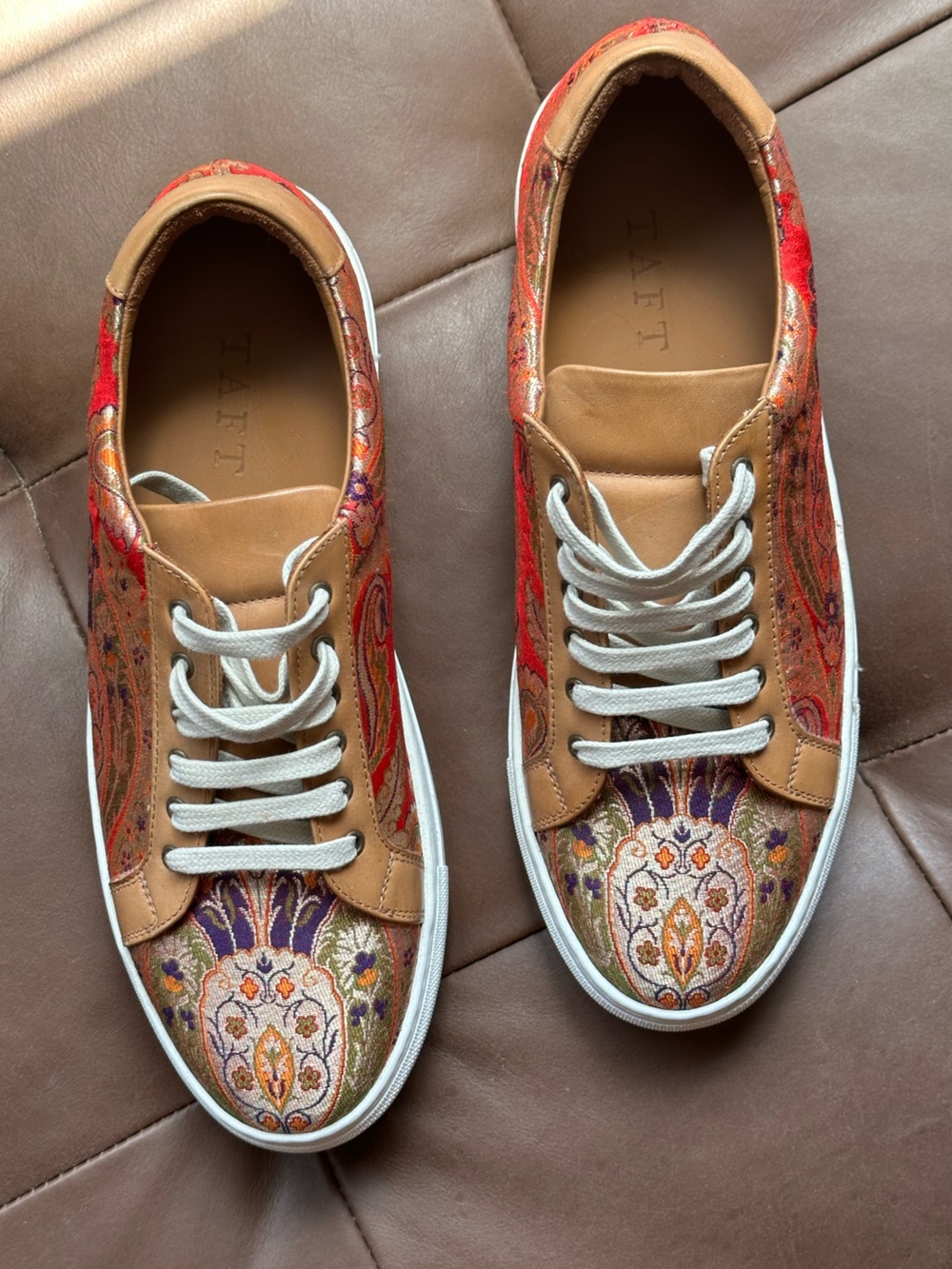 Taft Men's Paisley Sneakers in Red, Purple, Tan and White Rare